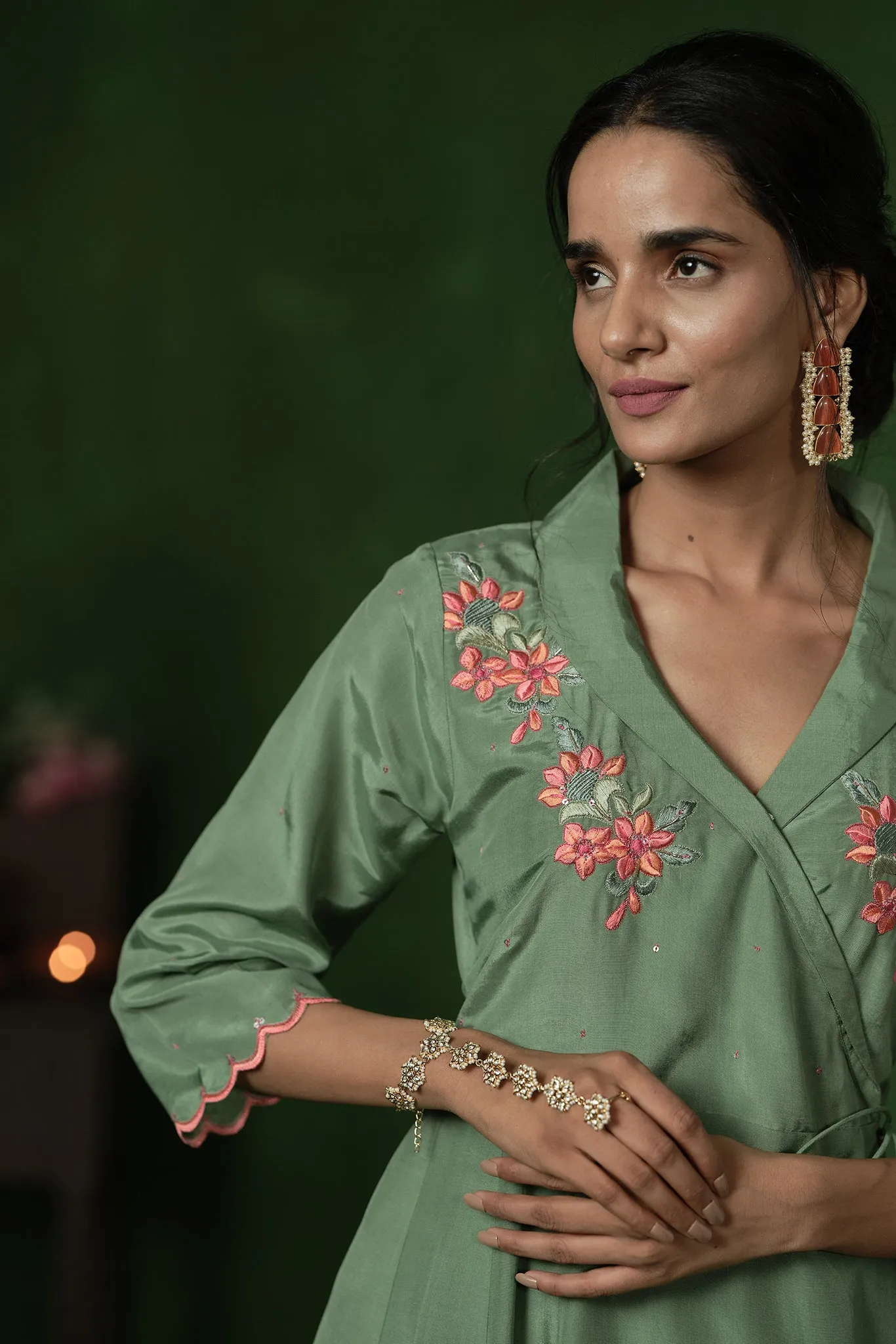 Angrakha With Thread Embroidery
