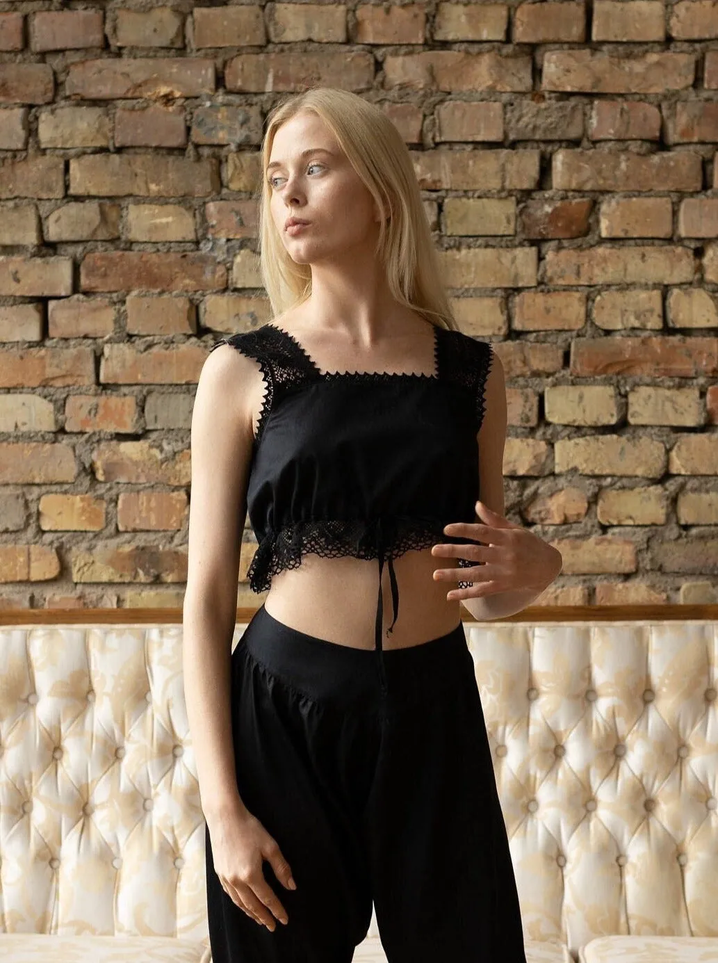 Anna – Duchess of Bedford - Victorian Inspired Bralette in Black