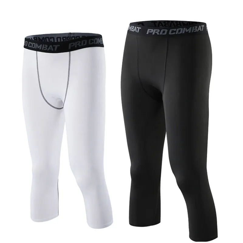 ANYMENS Fitness Leggings Grey Line Quick Drying Tights Running Compression Sports Wear Workout Bottoms Trousers Jogging Yoga Pants For Men