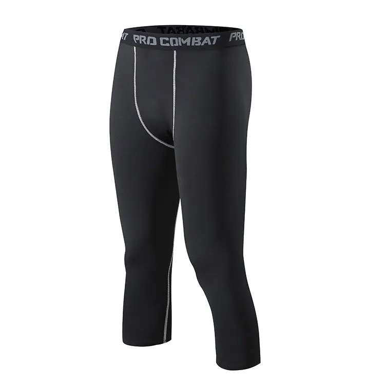 ANYMENS Fitness Leggings Grey Line Quick Drying Tights Running Compression Sports Wear Workout Bottoms Trousers Jogging Yoga Pants For Men