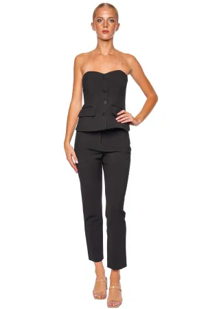 Arlette Black Strapless Bustier Top