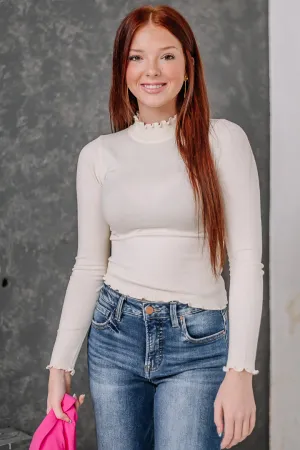 As It Seems Mock Neck Top | Cream