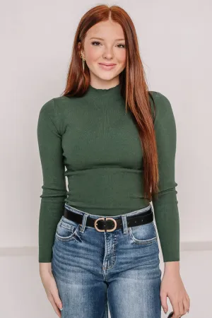 As It Seems Mock Neck Top | Green