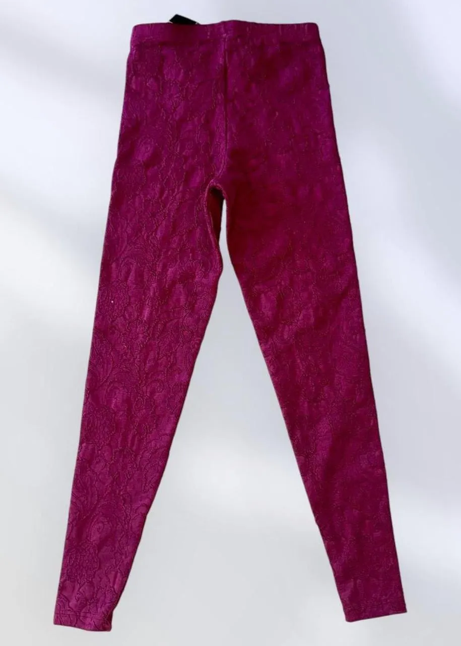 Athletic Textured Floral High-Waisted Compression Legging | USA-Made Vintage