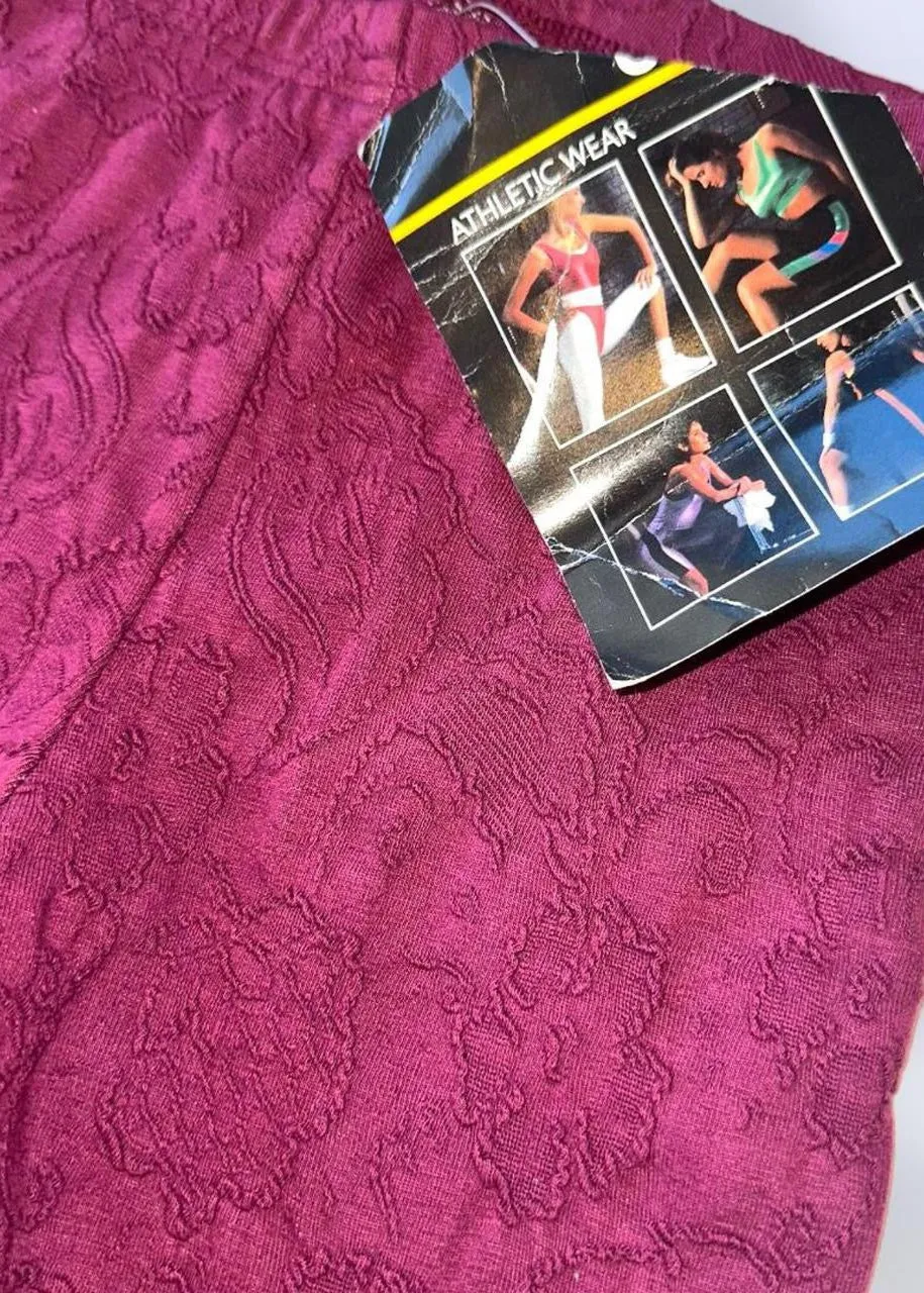 Athletic Textured Floral High-Waisted Compression Legging | USA-Made Vintage