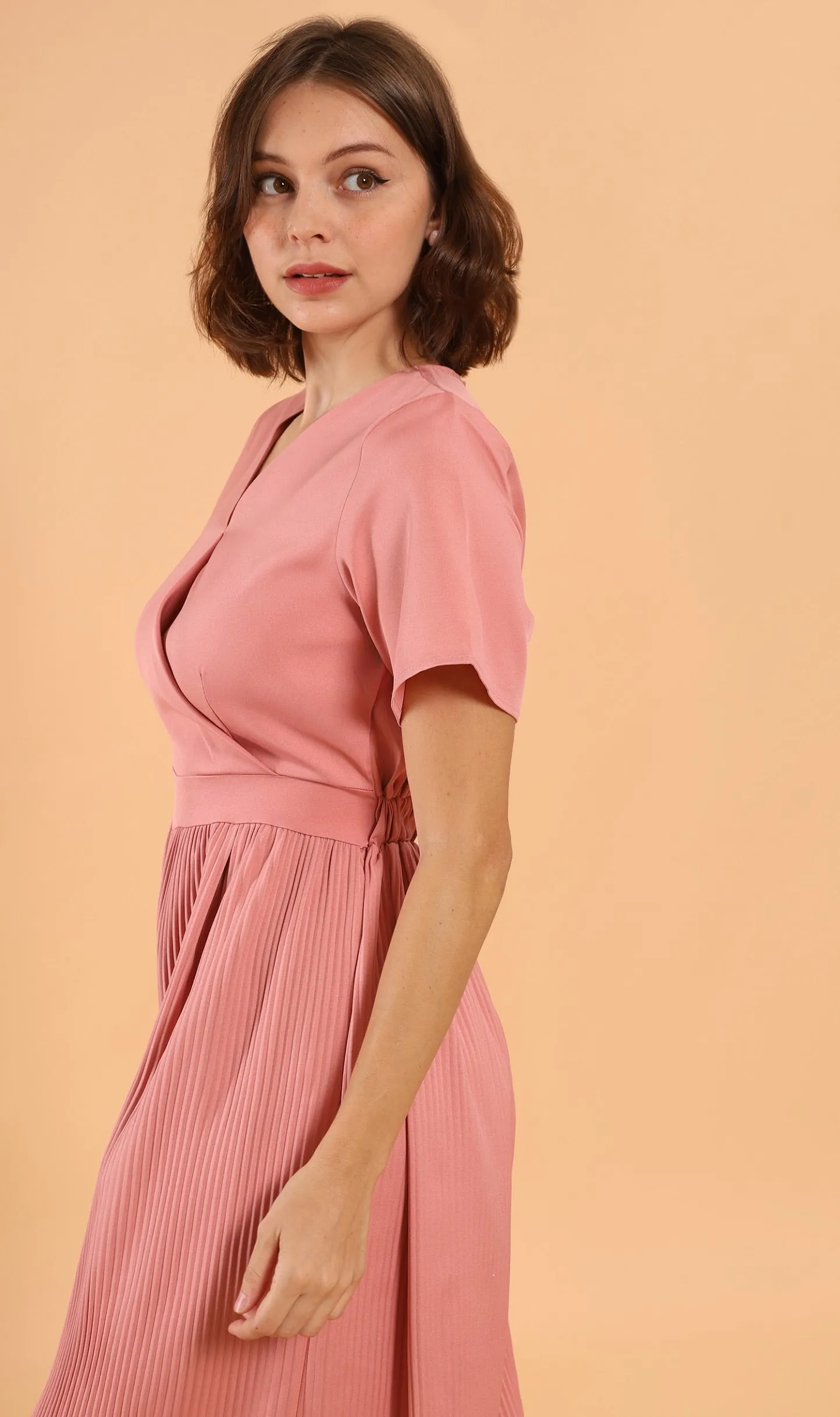 AUBREE Pleated Jumpsuit (Blush)