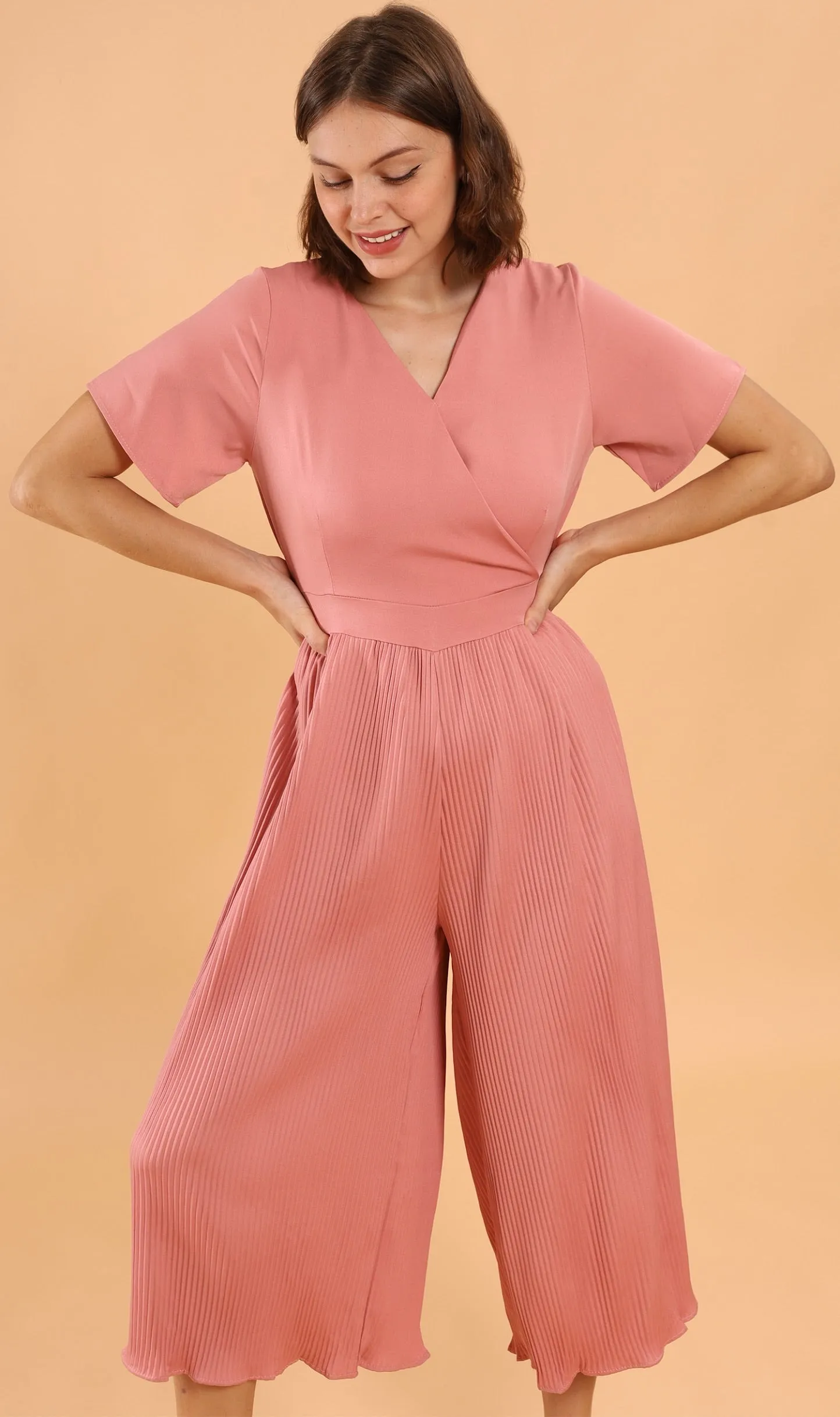 AUBREE Pleated Jumpsuit (Blush)