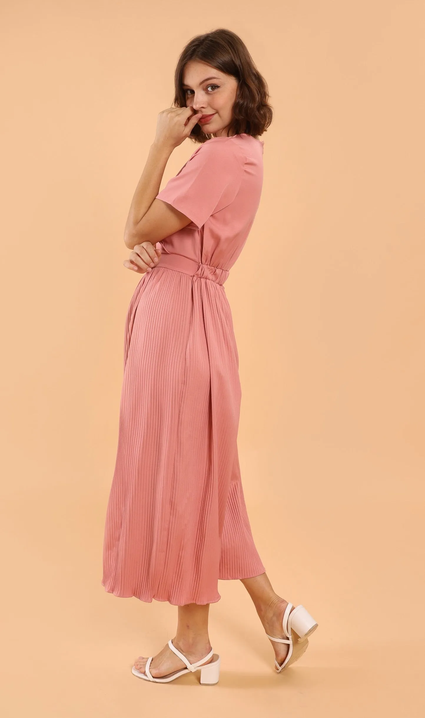 AUBREE Pleated Jumpsuit (Blush)