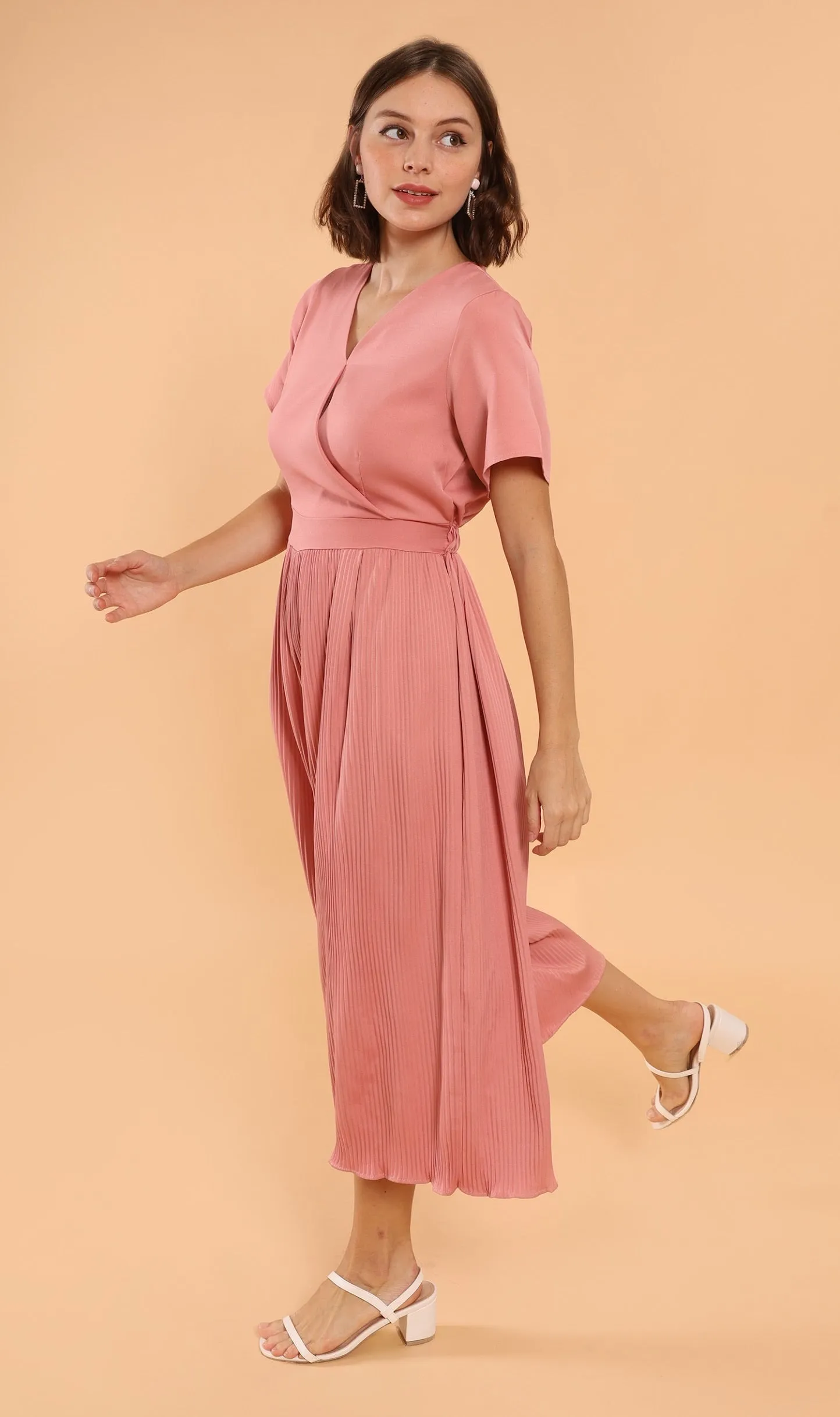 AUBREE Pleated Jumpsuit (Blush)