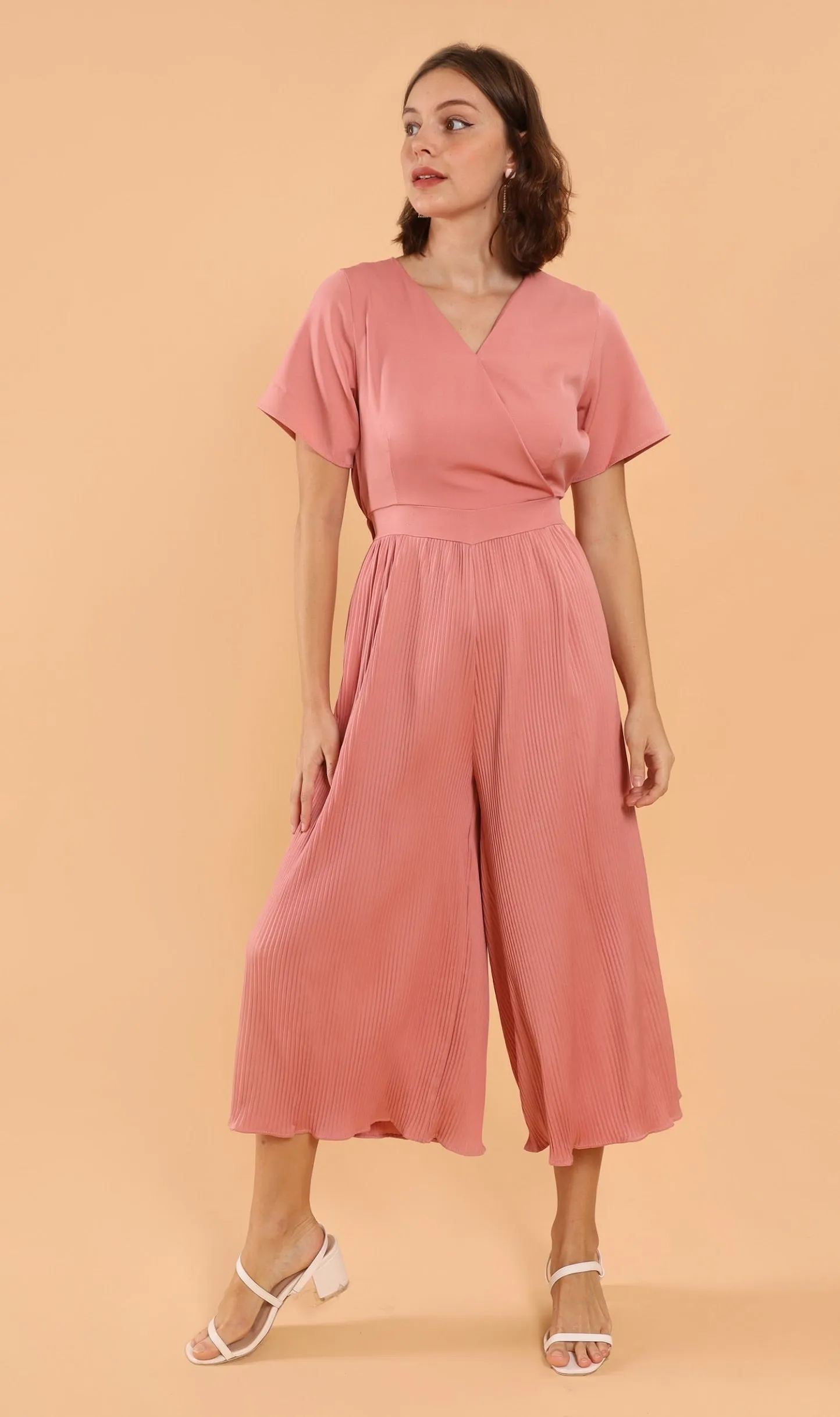 AUBREE Pleated Jumpsuit (Blush)