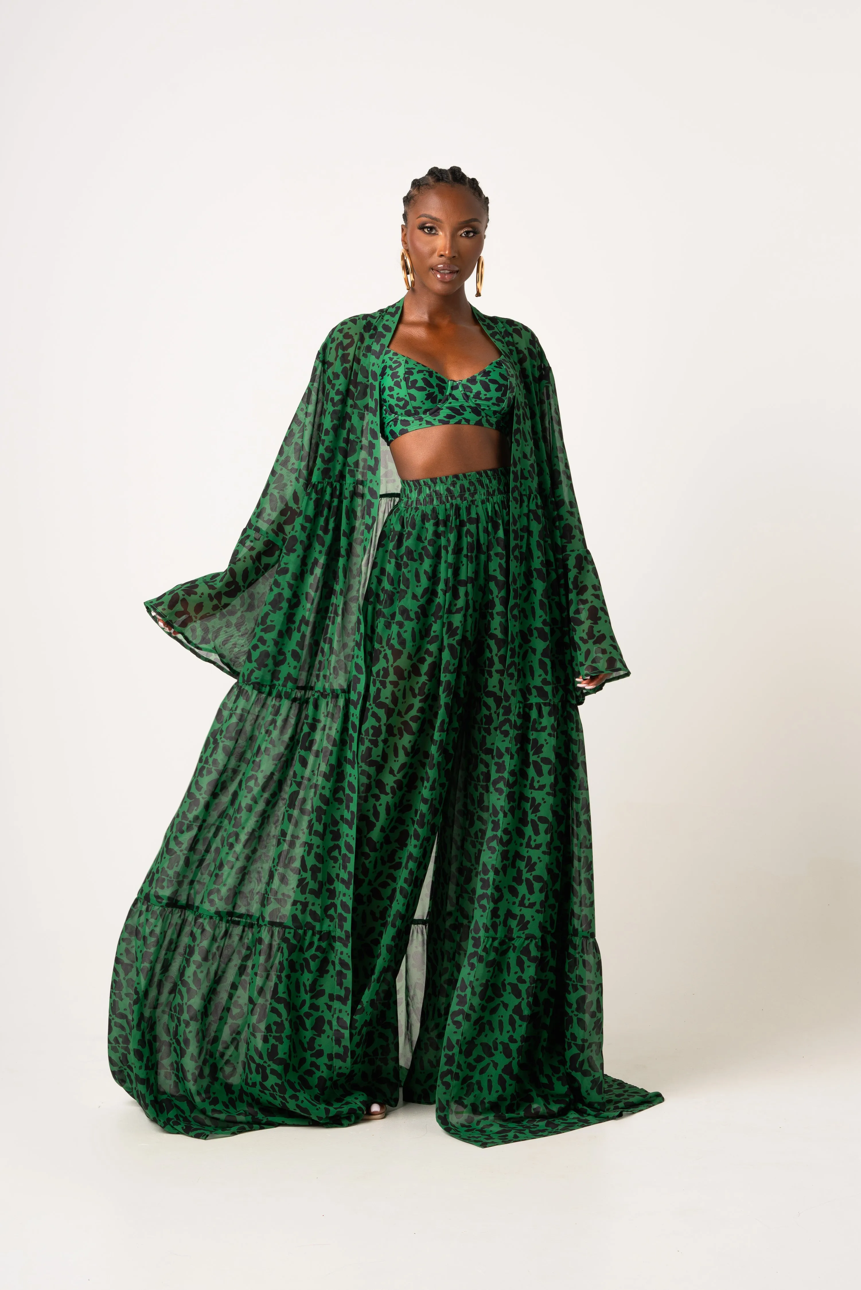 AZI LONG SLEEVE CHIFFON KIMONO