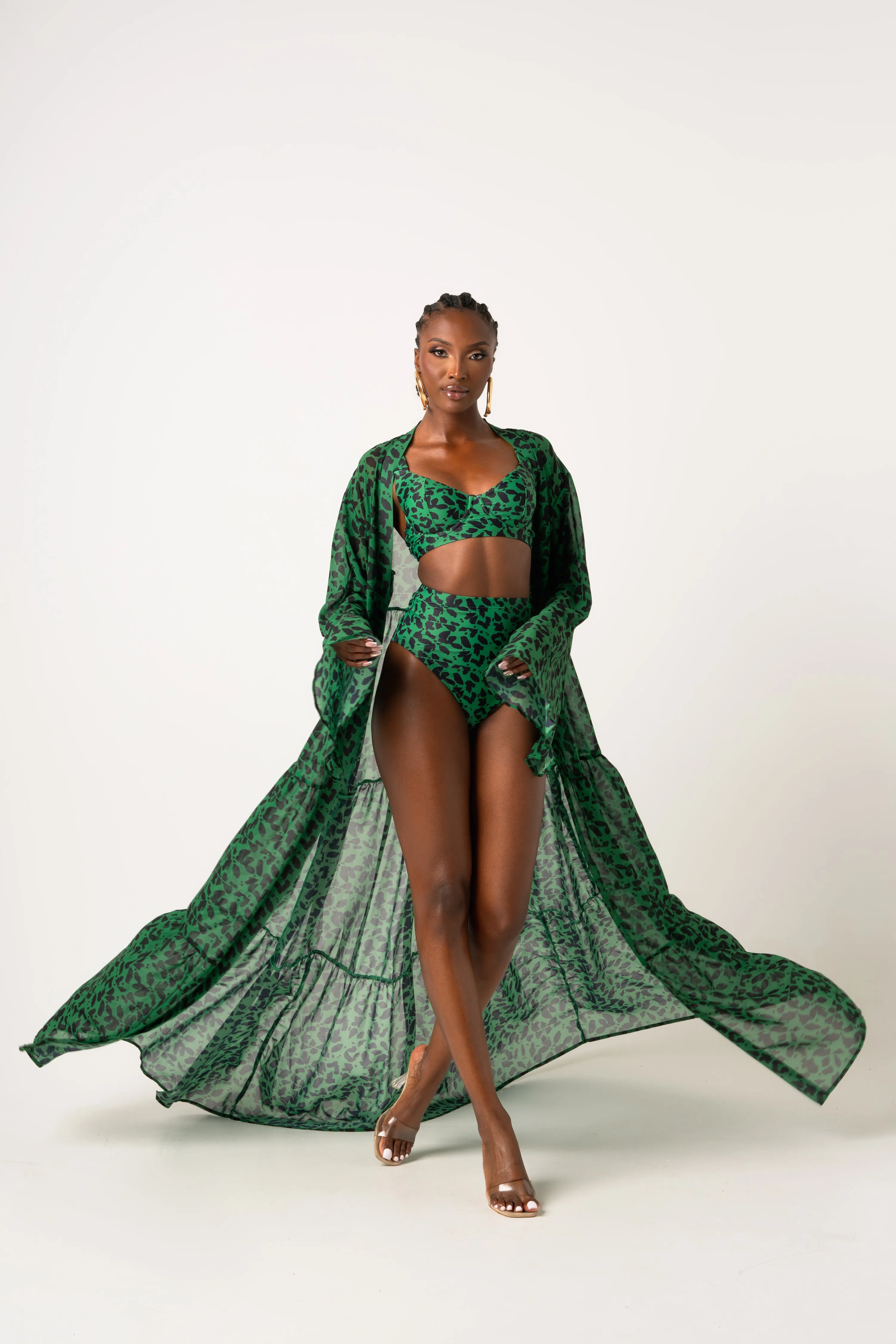 AZI LONG SLEEVE CHIFFON KIMONO