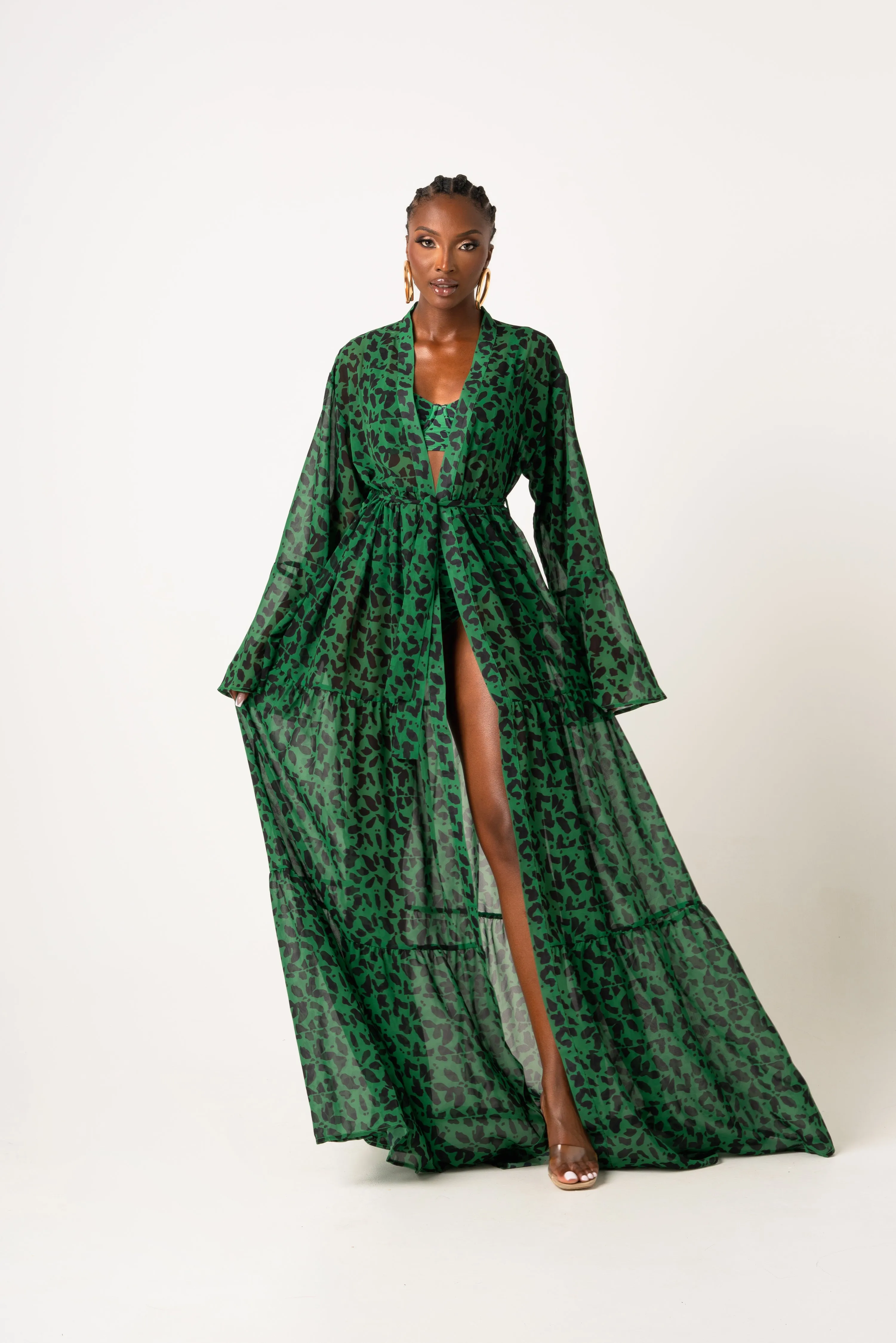 AZI LONG SLEEVE CHIFFON KIMONO