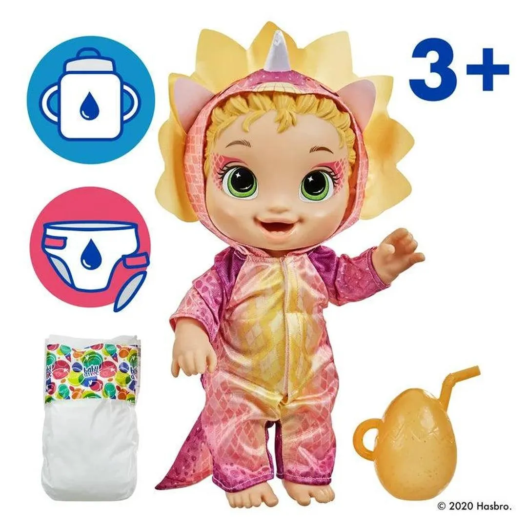 Baby Alive Dino Cuties Doll, Triceratops, Blonde Hair