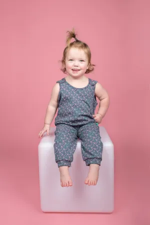 Baby & Toddler Dungaree - Organic Grey Multi Fox