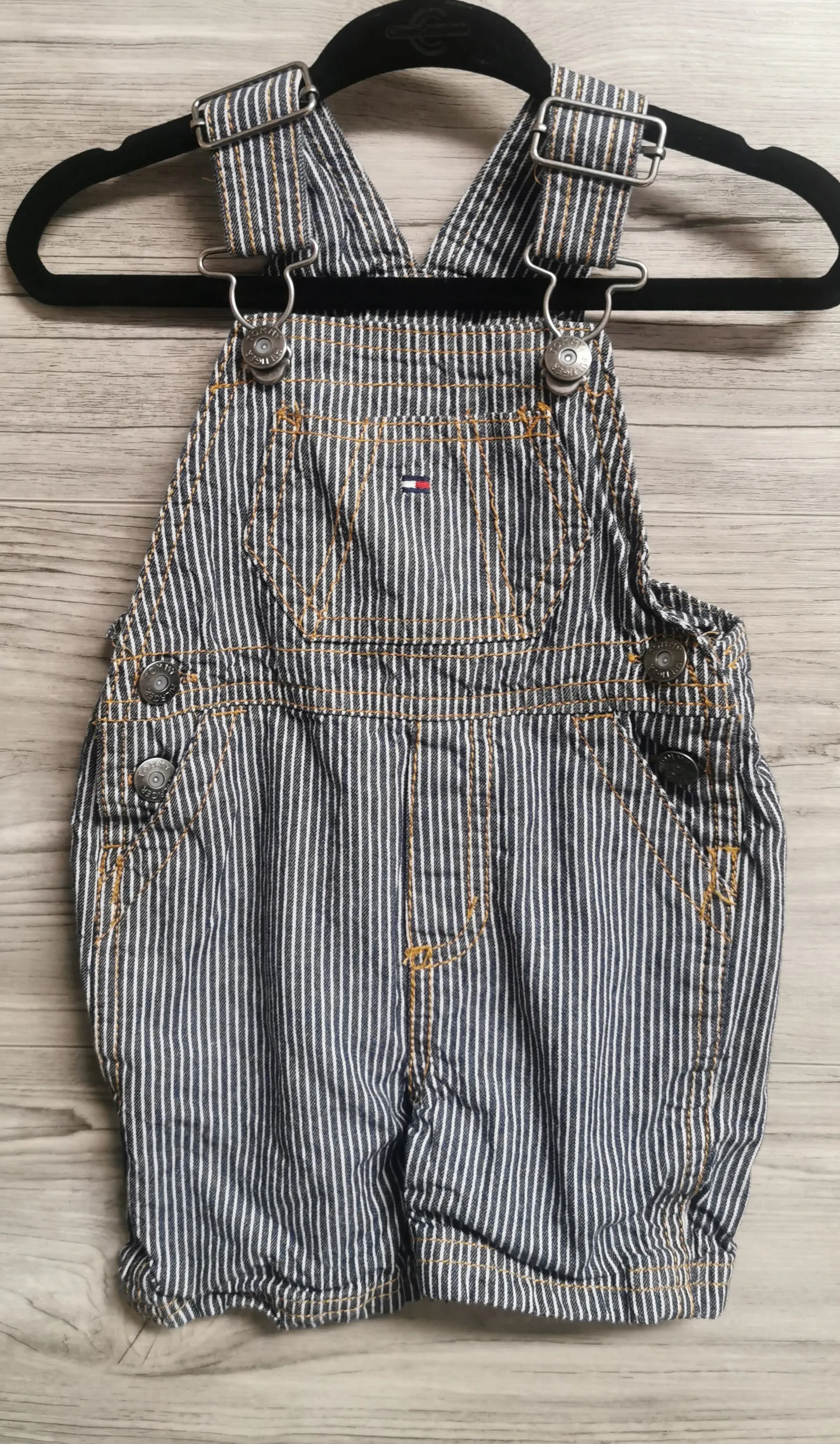 BABY BOY SIZE 6/9 MONTHS - TOMMY HILFIGER, Cotton Summer Overalls EUC B56