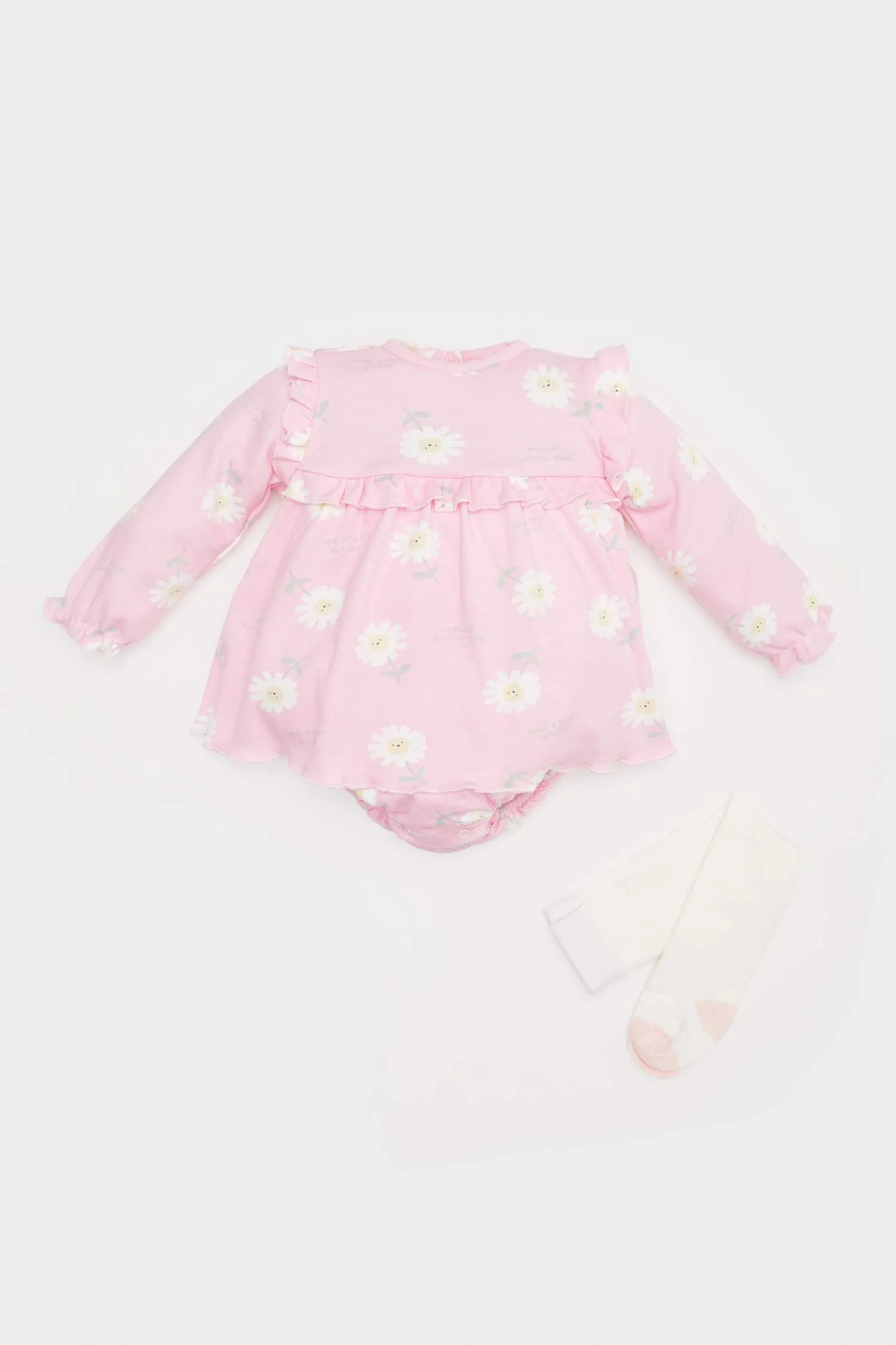 Baby Girl Newborn Floral Jumpsuit Dress Socks 2 Piece Set