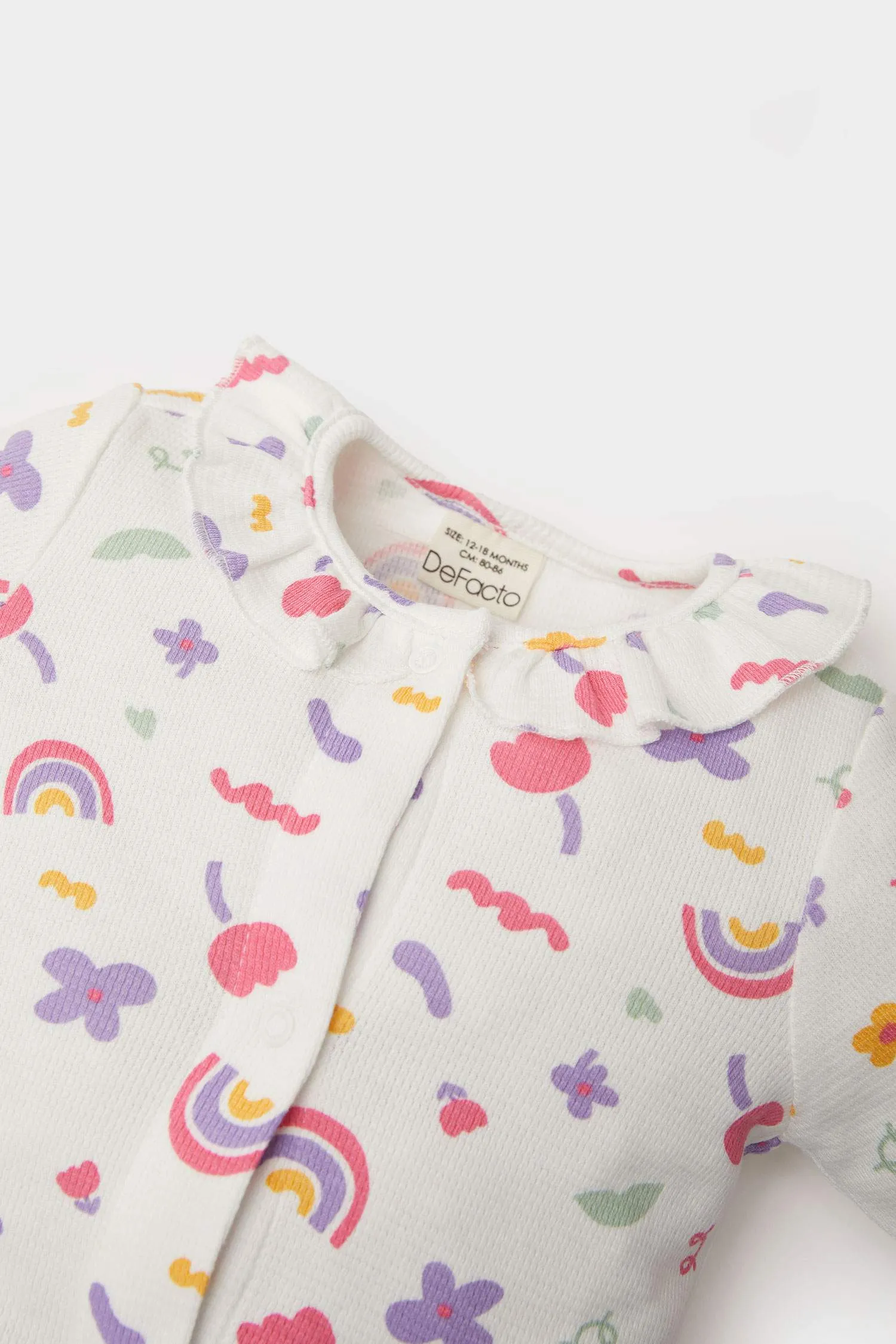 Baby Girl Newborn Rainbow Print Jumpsuit Hair Band 2 Piece Set