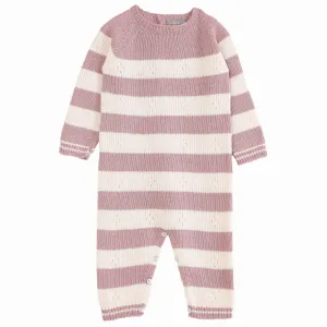 Baby Girl Pink Striped Wool & Cashmere