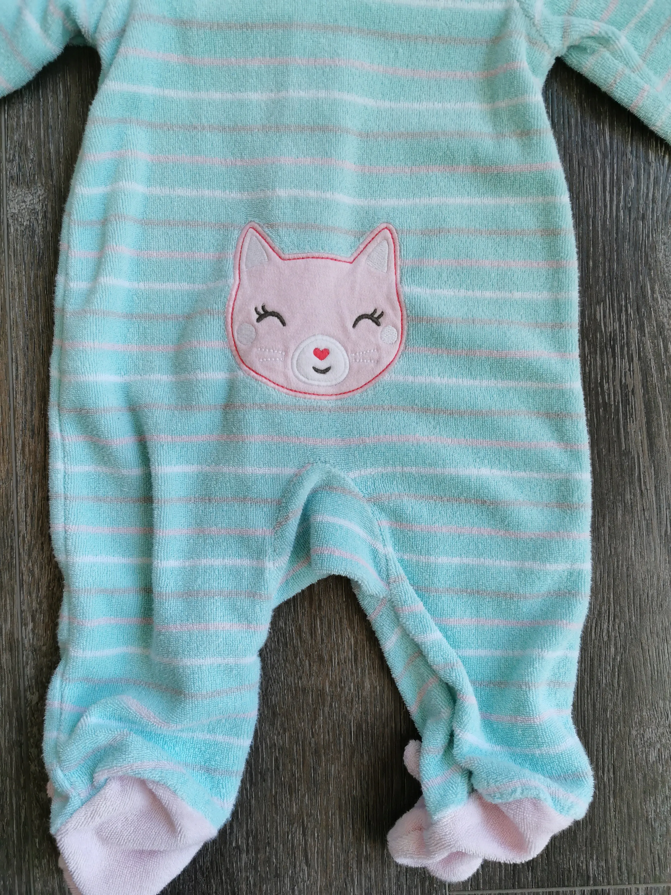 BABY GIRL SIZE NB - CARTER'S, 2-Pack Zippered One-pieces VGUC B32