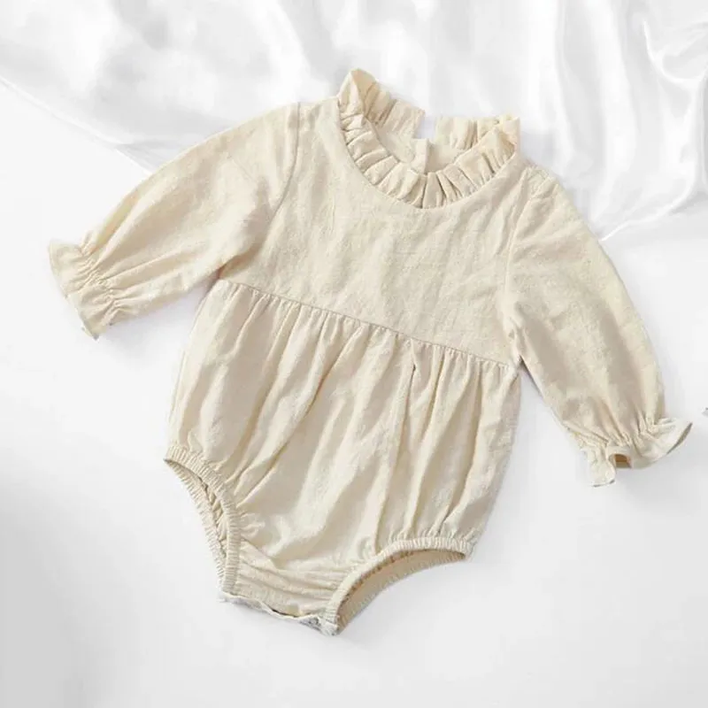 Baby Girls' Long Sleeve Cotton Rompers