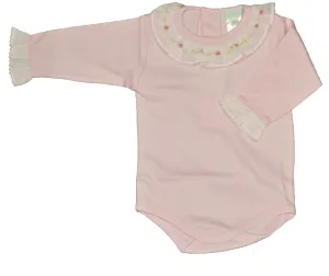 Baby Girl's Pink Rose Vine Long Sleeve Onesie