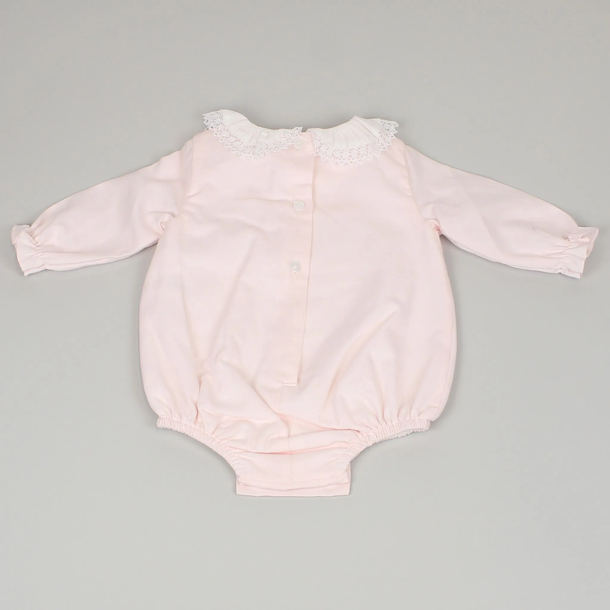 Baby Girls Pink Traditional Smocked Romper
