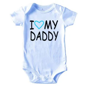 Baby Romper Love Daddy Blue