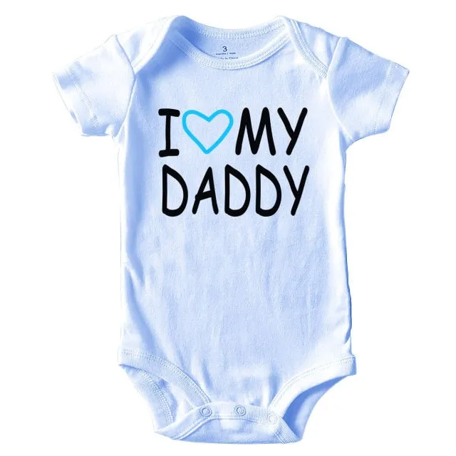 Baby Romper Love Daddy Blue