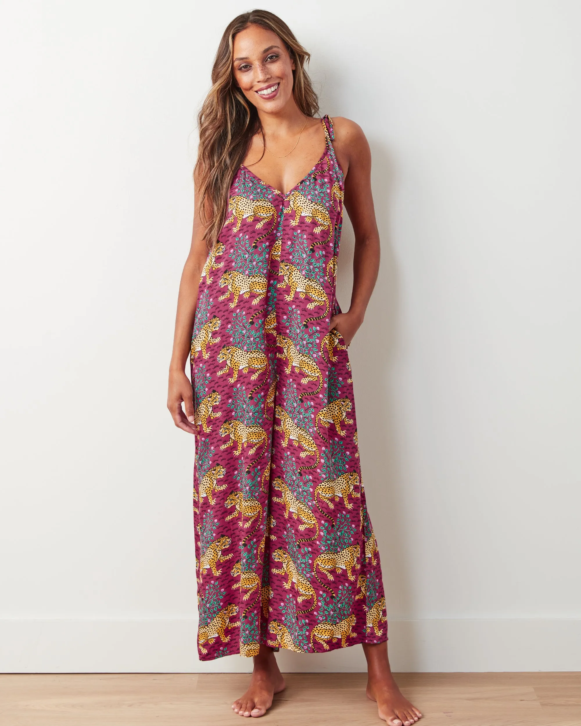 Bagheera - Satin Jaipur Jumpsuit - Wine