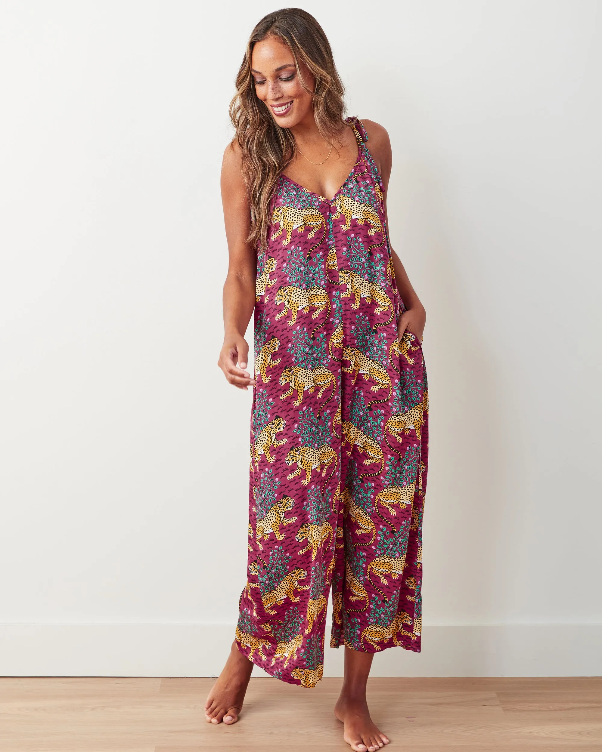 Bagheera - Satin Jaipur Jumpsuit - Wine