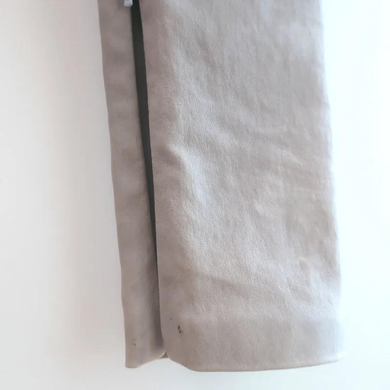 Balenciaga Stretch Leather Leggings Light Gray Size 36