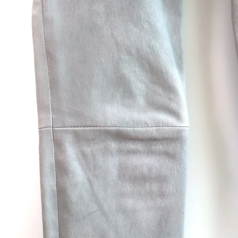 Balenciaga Stretch Leather Leggings Light Gray Size 36