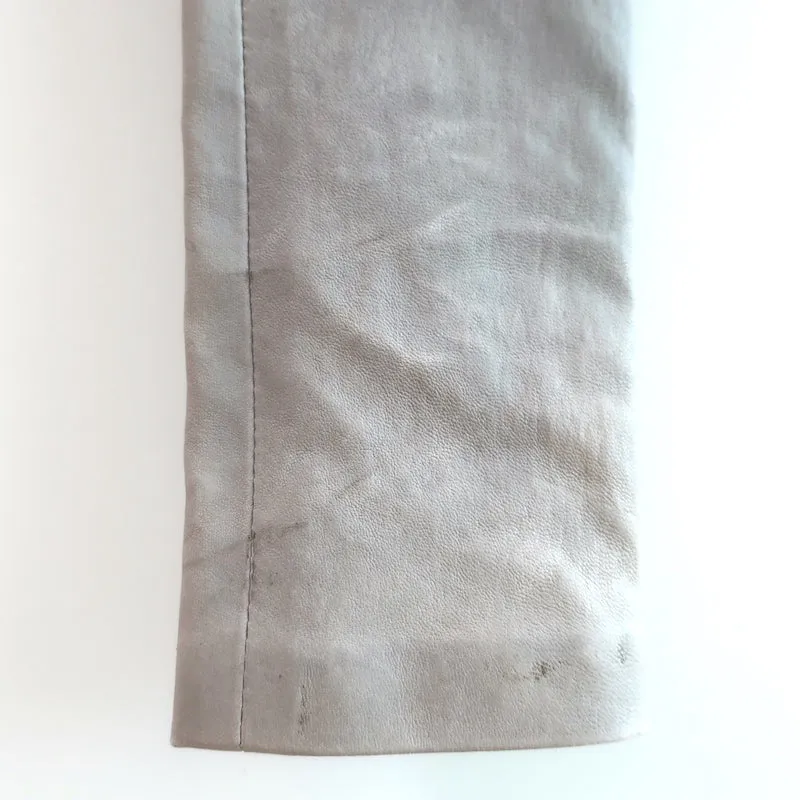 Balenciaga Stretch Leather Leggings Light Gray Size 36