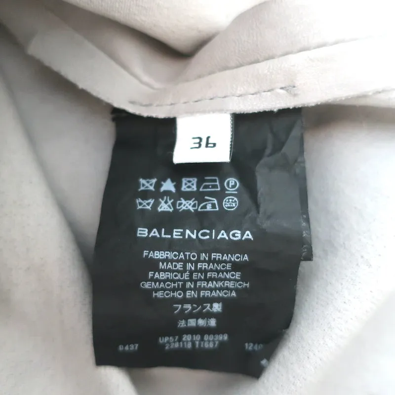 Balenciaga Stretch Leather Leggings Light Gray Size 36