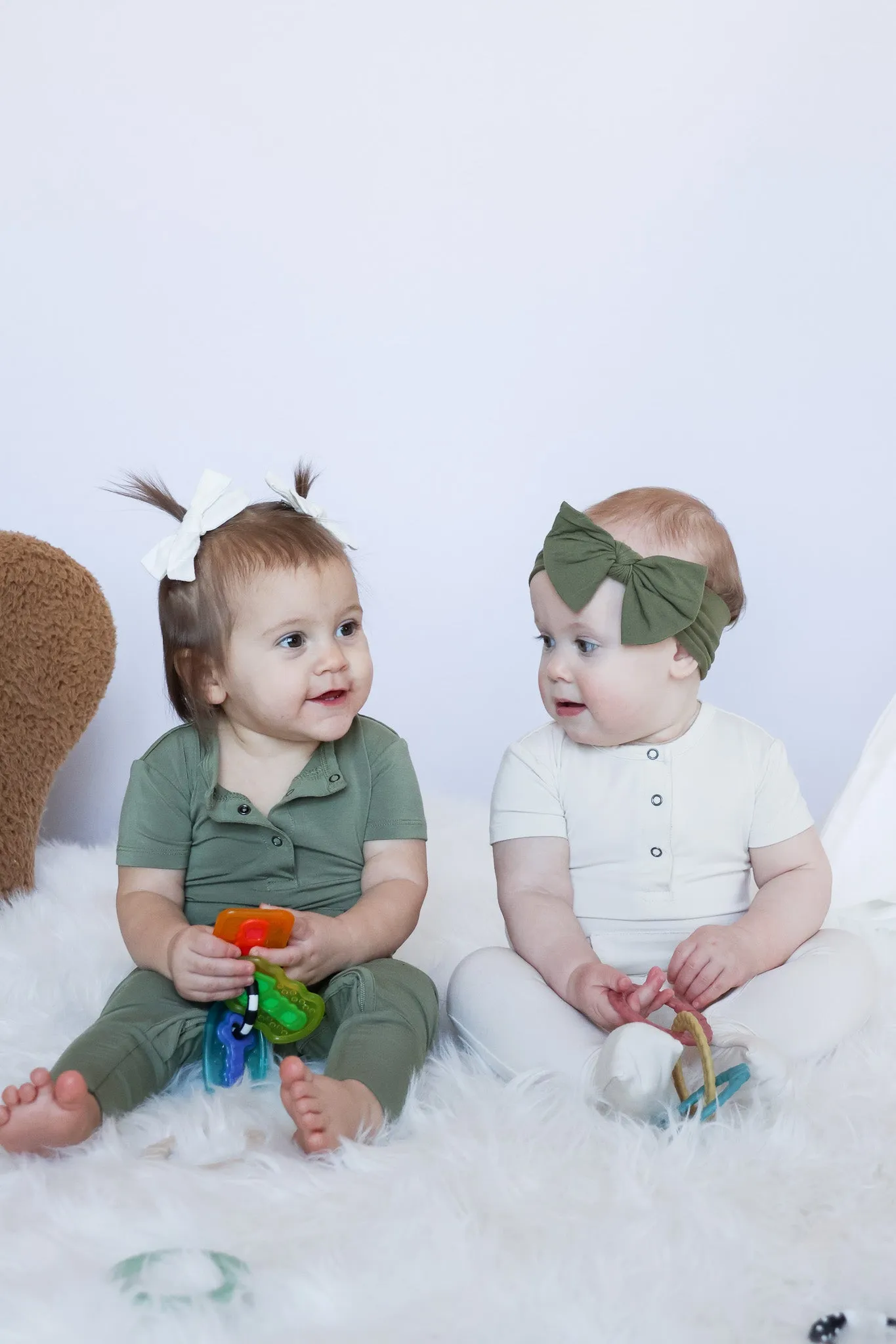 Bamboo Short Sleeve Romper - Cream