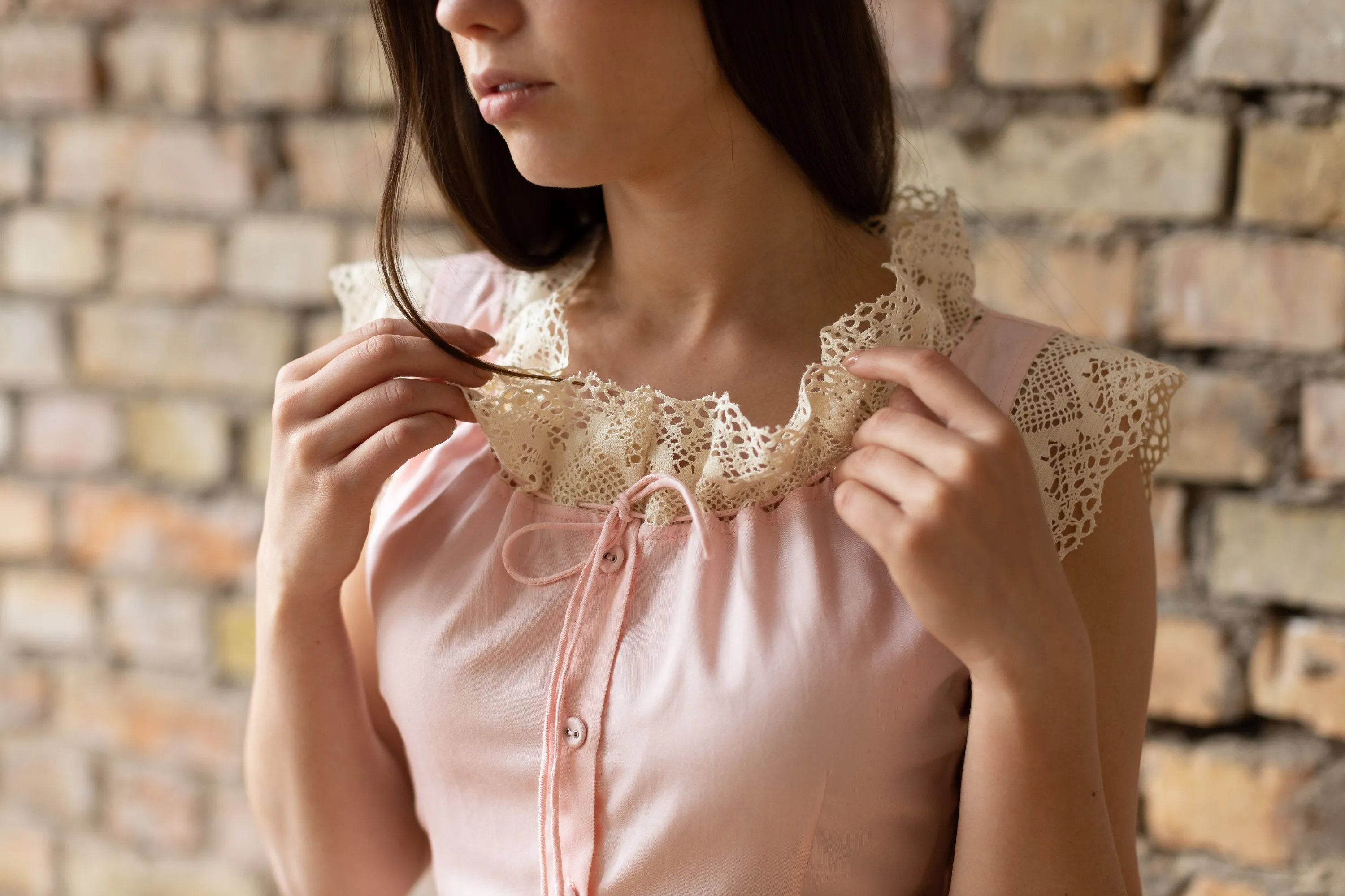 Baroness of the Dawn - Victorian Inspired Onesie in Pink Cotton
