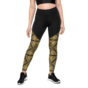 Baroque Print Womens Compression Leggings
