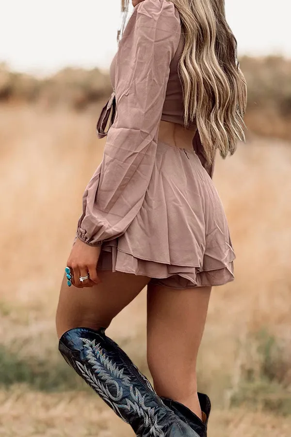Beautiful Lace-up Long Sleeve Romper