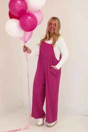 Believe in Me Magenta Jumpsuit