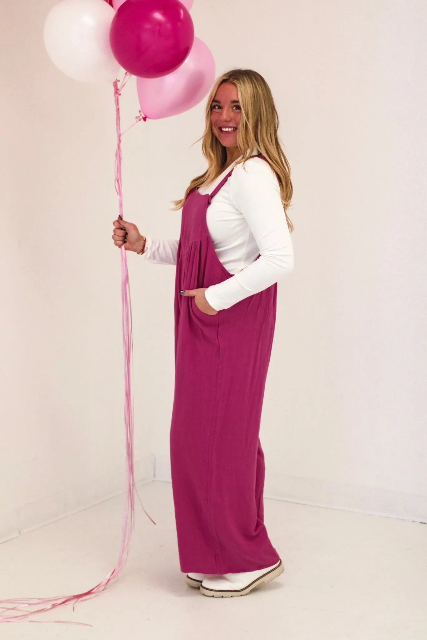 Believe in Me Magenta Jumpsuit