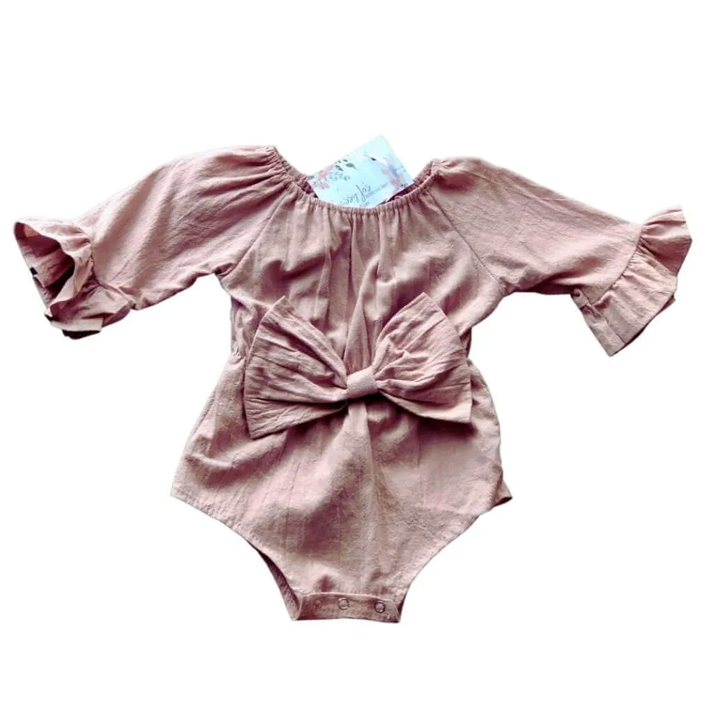 Bell-Sleeved Linen Bodysuit