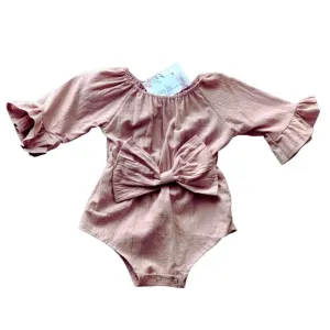 Bell-Sleeved Linen Bodysuit