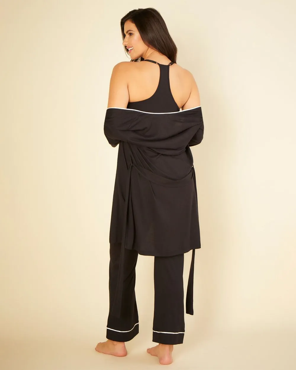 Bella Curvy Racerback Cami, Pant & Robe Set