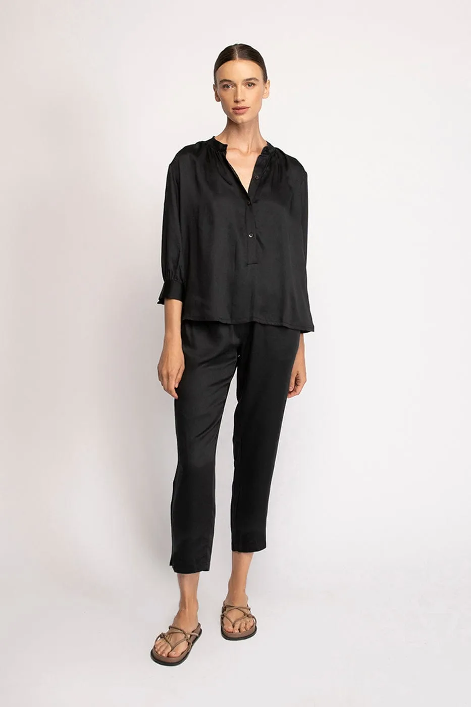 Beverly Satin TENCEL™ Pants | Midnight