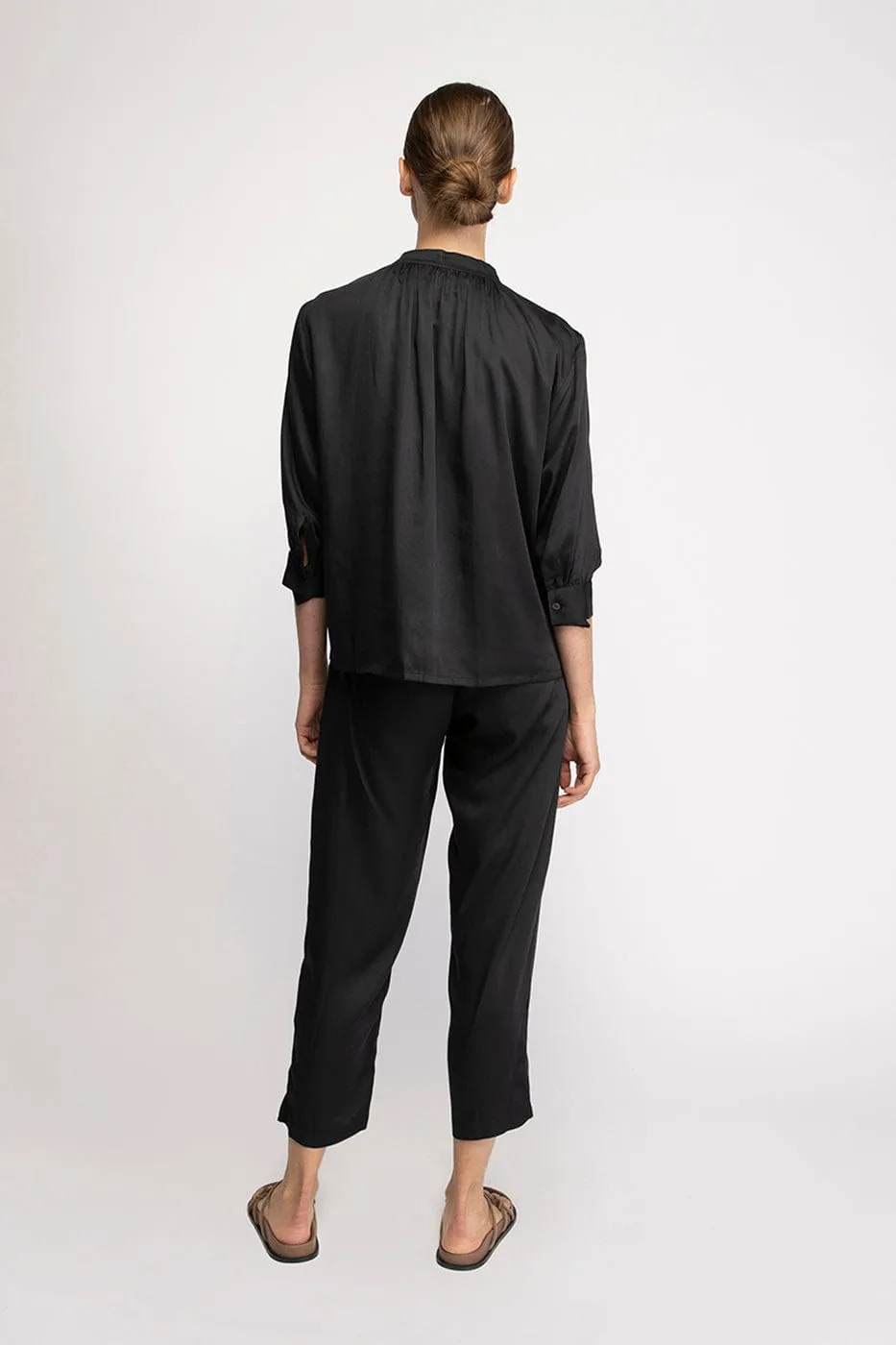 Beverly Satin TENCEL™ Pants | Midnight