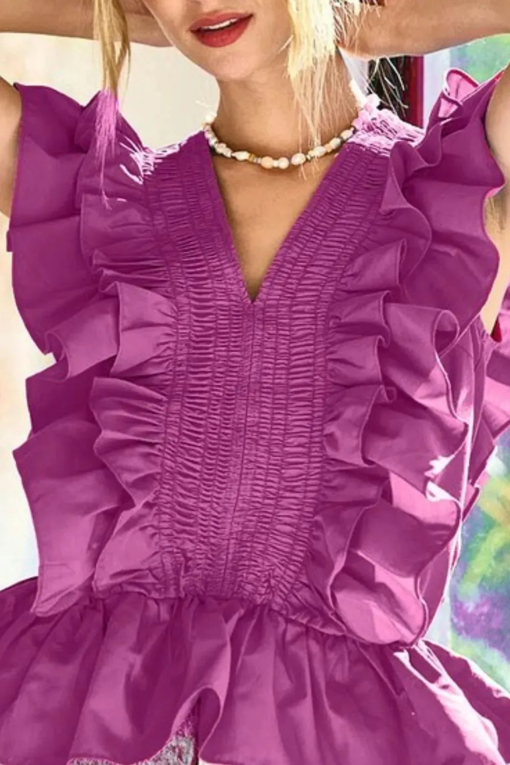 BiBi Woven Ruffled Top