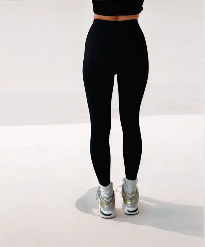 Black Buttery Soft Body Sculpt Contour High Waisted Leggings