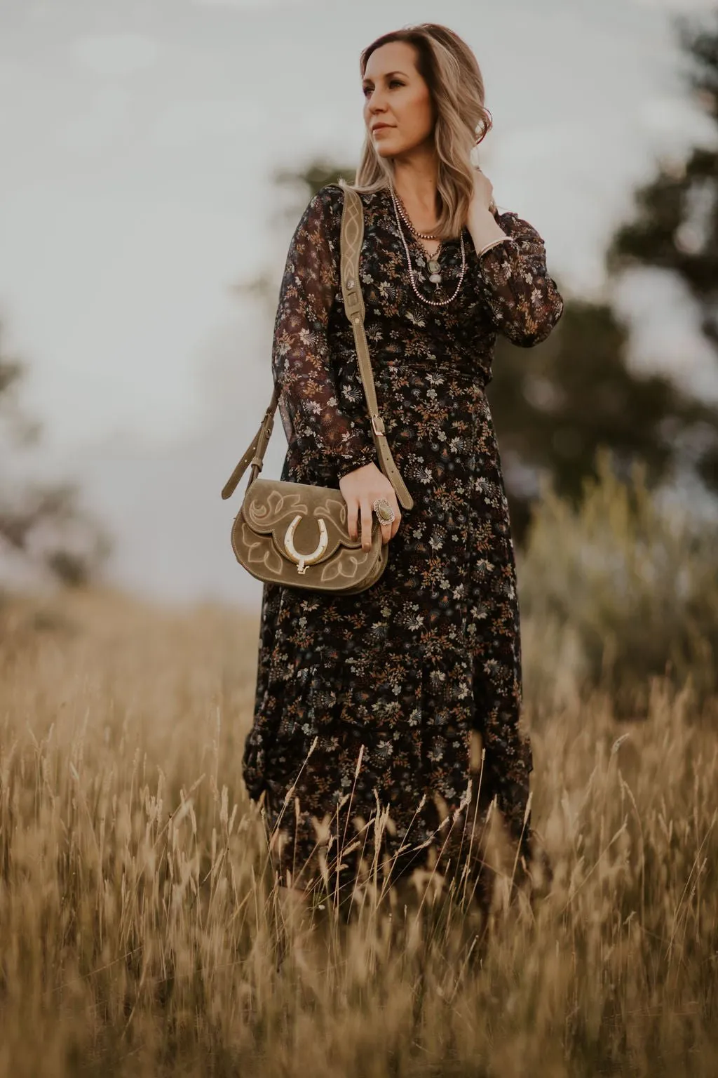 Black Claire Floral Wrap Maxi Dress