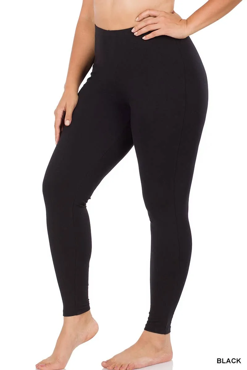 Black Cotton Everyday Leggings (Includes Plus!)